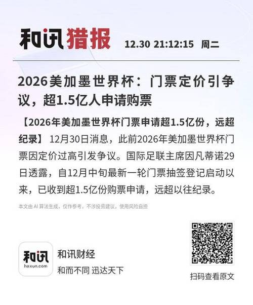 2026美加墨世界杯门票价格最新预测